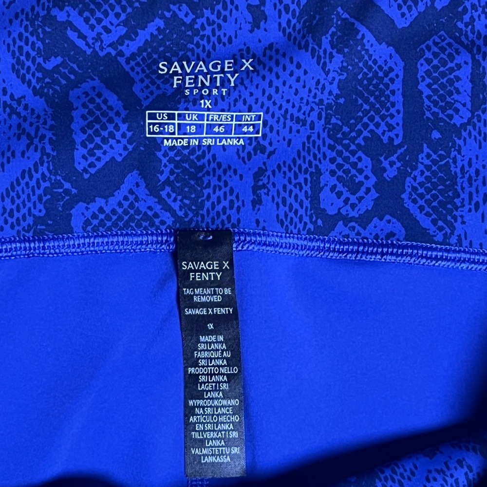 Savage X Fenty Deep Blue Snake-Print Leggings - Picture 9 of 9
